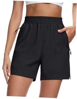 Women's 5'' Hiking Cargo Shorts UPF 50+ Quick Dry Lightweight Golf Medium Black