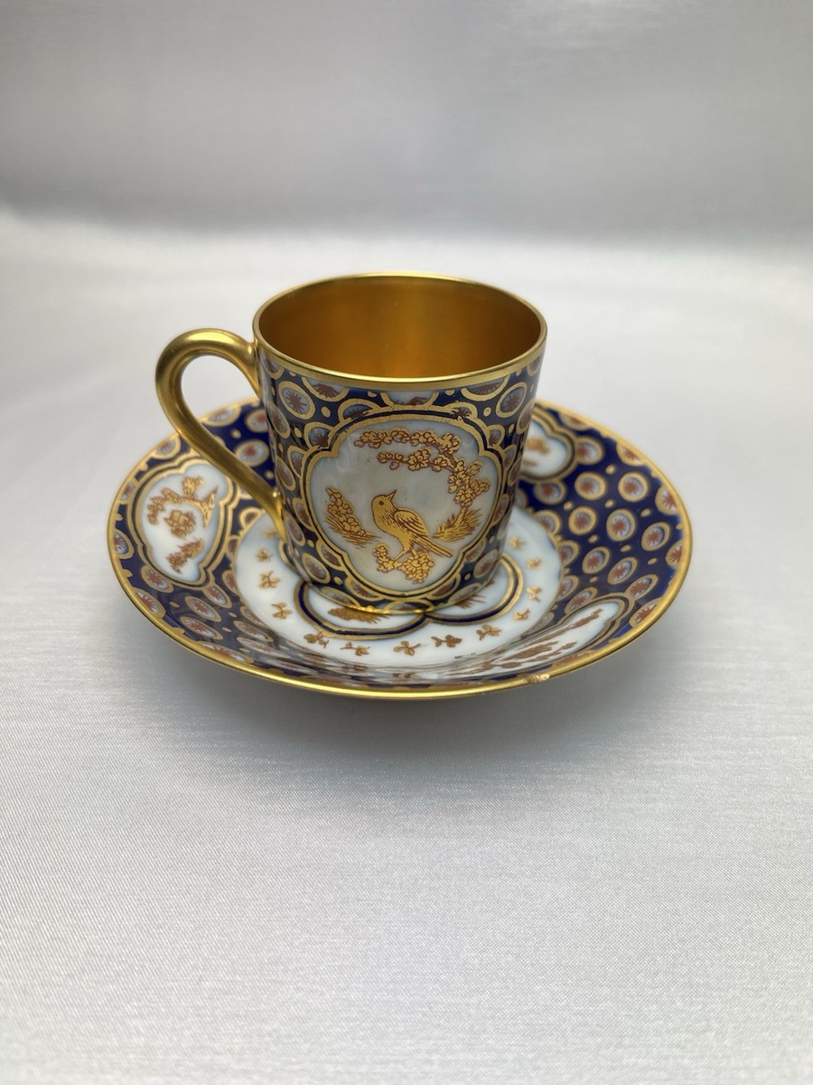 L. Bernardaud & Co Limoges Blue Gold Encrusted Demitasse Cup