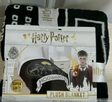 New Harry Potter Hogwarts Black  White Plush Blanket Super Soft Twin 60x90 2019