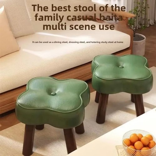 Soft Solid Wood Small Foot Stool Non-Skid Shoe Changing Chair Household - Picture 4 of 16
