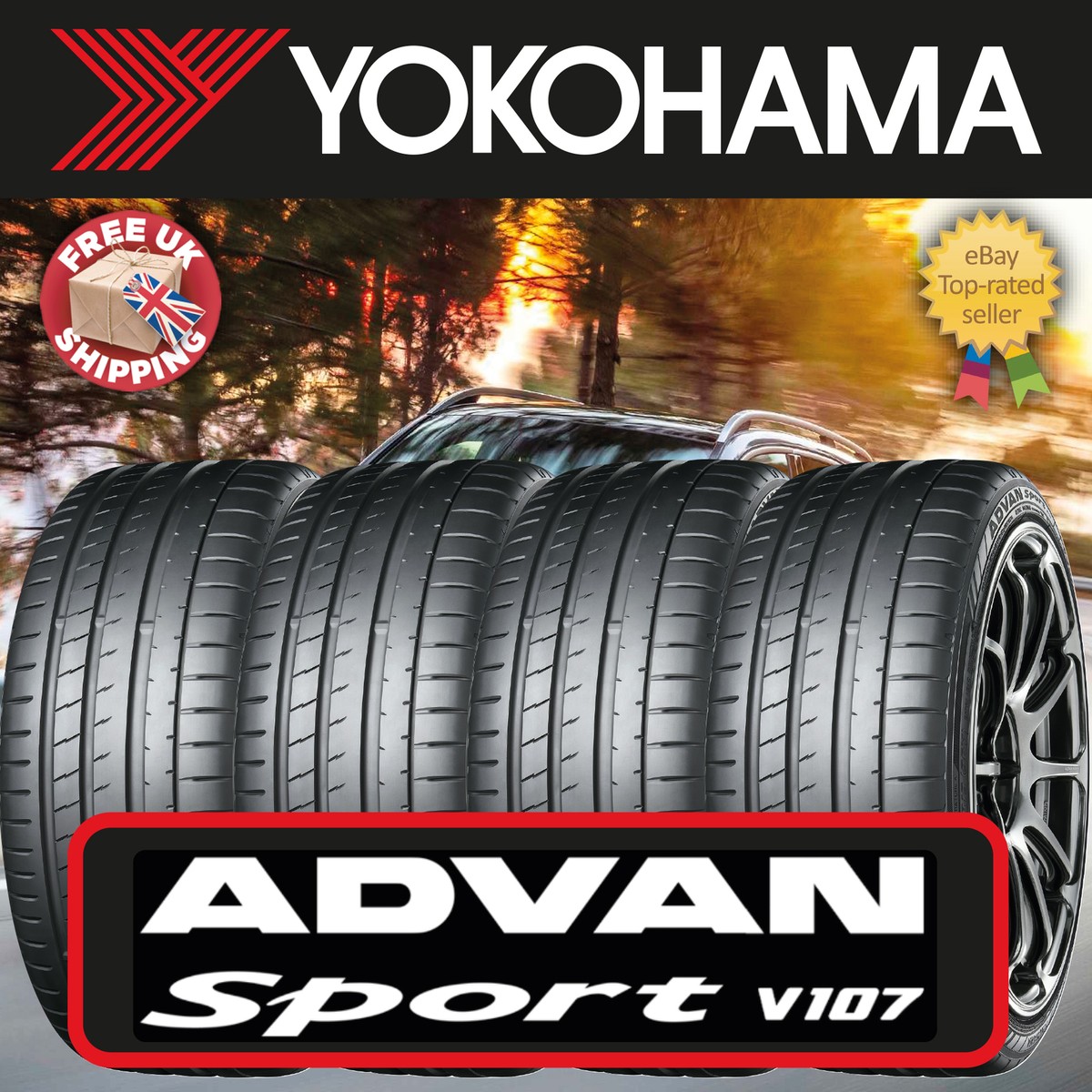 YOKOHAMA ADVAN SPORT V107 245/40R19 2本セット X4 245 40 19 98Y XL 