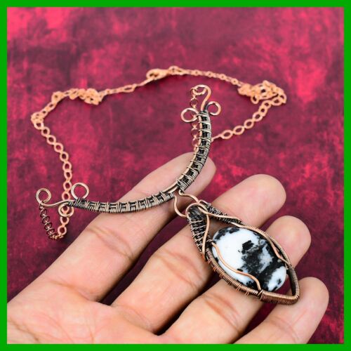 White Buffalo Turquoise Stone Copper Wire Wrapped Wedding Chain Necklace Jewelry
