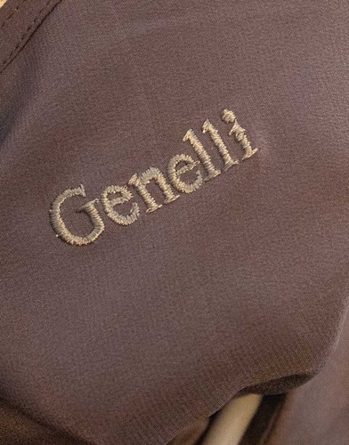 Genelli Vintage Negro Abotonable Manga Larga Cuello Seda Talla Grande - Imagen 3 de 5