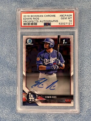 Edwin Rios - 2018 Bowman Chrome 1st Prospect Auto Pre RC Rookie ...