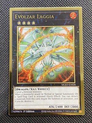 YuGiOh! - Evolzar Laggia MGED-EN028 Premium Gold Rare 1st Edition