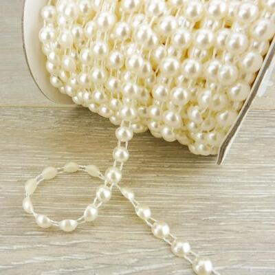 Buddly Crafts 8mm Flatback Perlen Perlenschnur 1m