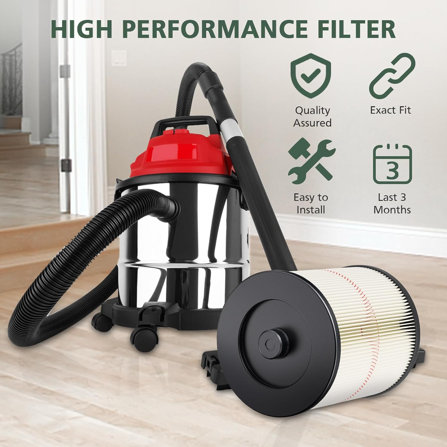 Replacement Cartridge Filter for Shop Vac Craftsman 9-17816 Wet Dry Air Filter