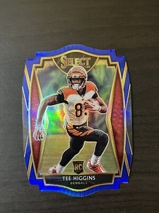 Tee Higgins 2020 Select Rookie Blue Prizm Die-Cut Premier Level #160 RC Bengals