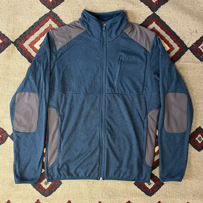 Merrell Regulate Fleece Jacket Mens Large Teal/Gray Zip Up Windbreaker