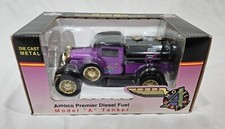 New Ltd Ed Amoco Vintage Die Cast Truck Bank, Ford Model A Tanker, Purple