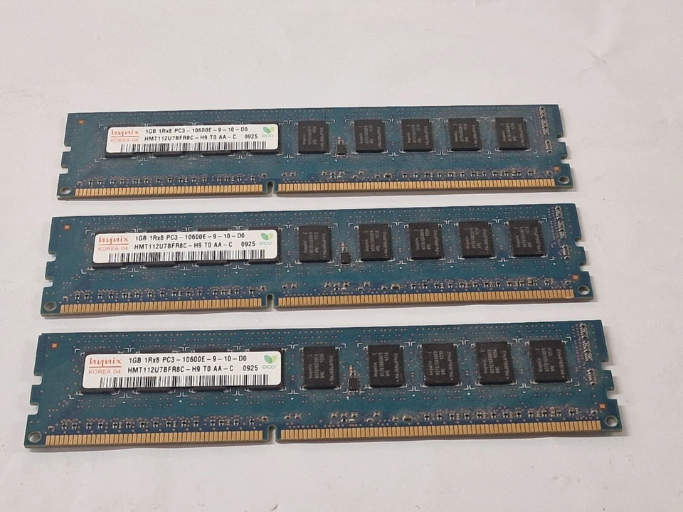 3 x Hynix HMT112U7BFR8C-H9 PC3-10600E-9-10-D0 1GB Server Memory RAM - Image 4 of 4