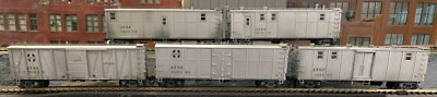 MOW ATSF / Santa Fe x 5 Wagen - Messing bemalt und verwittert HO