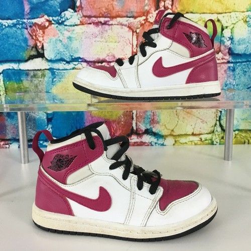 Nike Air Jordan de alta Tops Girl's Niño Talla 9C Kid's Rosa Blanco  705324-108 | eBay