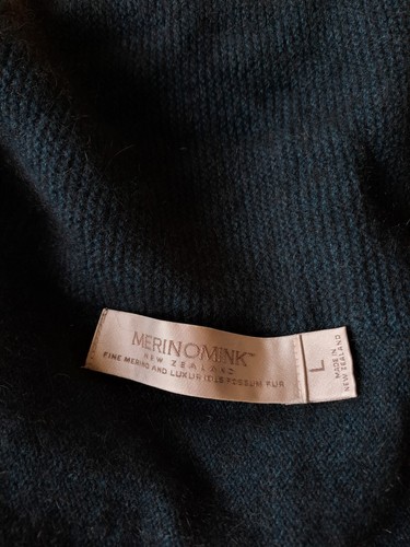 Merinomink Jolie Jacket Womens Size Large Black Merino Wool Possum Silk Cardigan - Picture 3 of 14