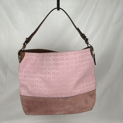 バッグ COACH Pink signature Soft Clip Hobo Bag COACH Pink signature Soft Clip Hobo Bag
