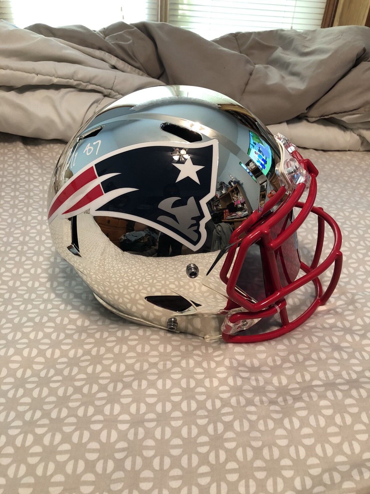 Rob Gronkowski Autographed Signed New England Patriots / Chrome Replica FS Helmet w/visor Steiner 
