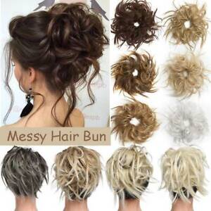 Scrunchie Echt Messy Haargummi Haarverlangerungen Haarteil Dutt Bun Naturlich Ebay