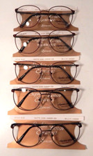 Vintage 5 pc. SOPHIA LOREN M60 Matte Demi Amber 55/17 Eyeglass Frame Lot NOS