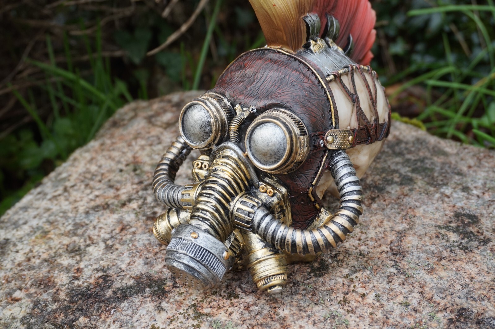 Crâne steampunk 839.2710 figurine de tête de mort gothique en résine