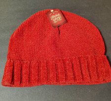 Girl's Faded Glory Red Winter Beanie Hat - One Size - NWT