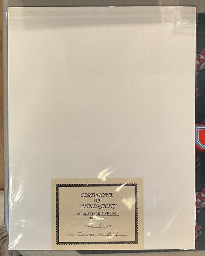 Shaquille O'Neal 2000 MVP Original Sketch By Tom Bell 3/500 Shaquille O'Neal 2000 MVP Original Sketch By Tom Bell 3/500