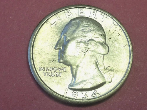 1934 WASHINGTON QUARTER  BU