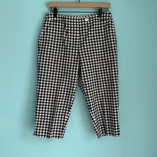 Talbots Capri Pant WOMENS Petite 8 Gingham Stretch Preppy Career Trouser