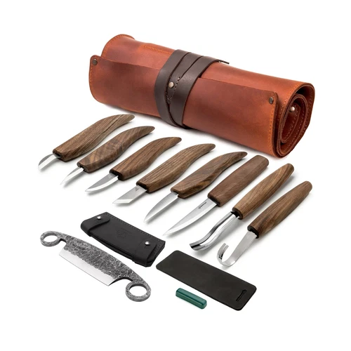Deluxe Wood Carving Set With Walnut Handles BeaverCraft S18X+