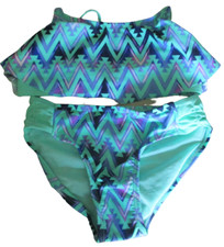 NWT young girls 2 piece swim suit UPF 50 Justice brand size 10 MSRP 29.90 NEW