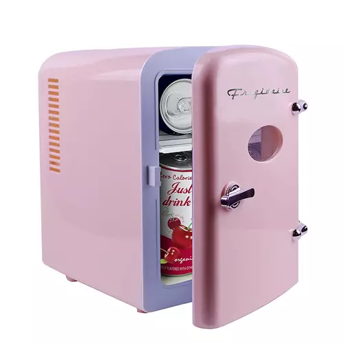 Pink mini 2024 fridge with freezer