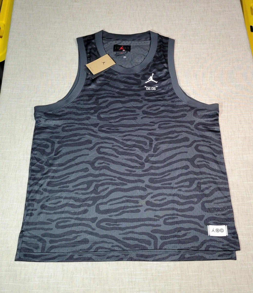 NIKE Air Jordan Mens Jersey Tank Top Jumpman Breakfast Club Black Gray XL TALL