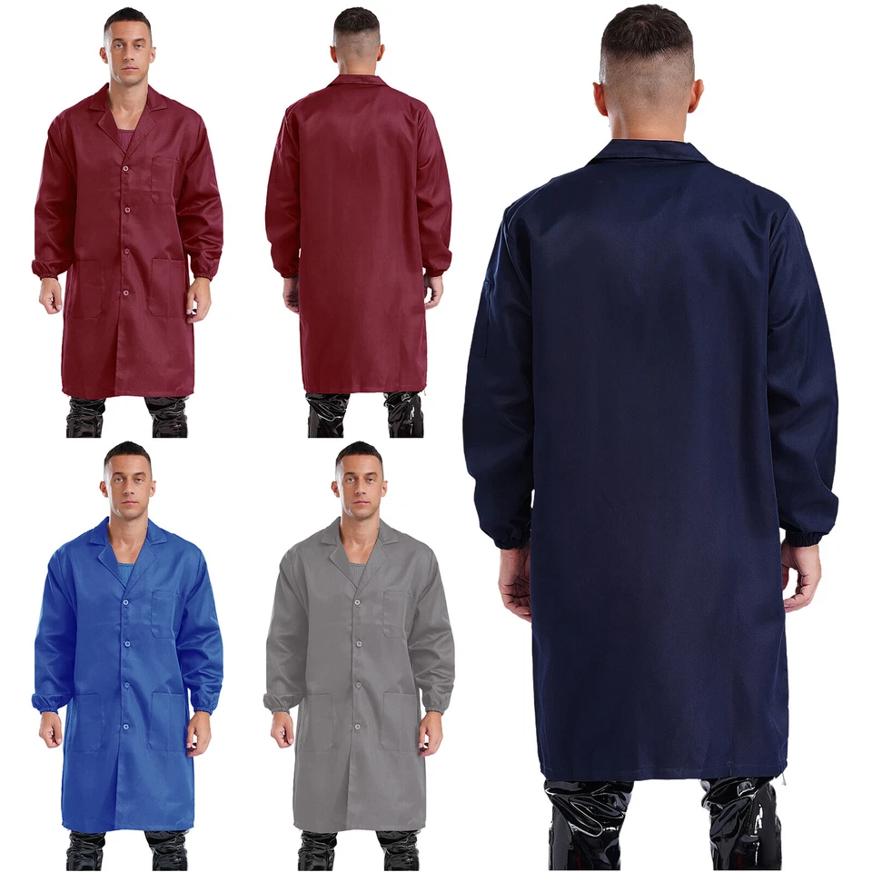 Unisex Work Coat Mechanical Uniform Factory Jacket Pockets Workwear Overall Lab - Image 3 of 4