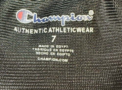 Champion Youth Black Mesh Athletic Shorts Size 7 With Logo Print - Picture 3 of 6