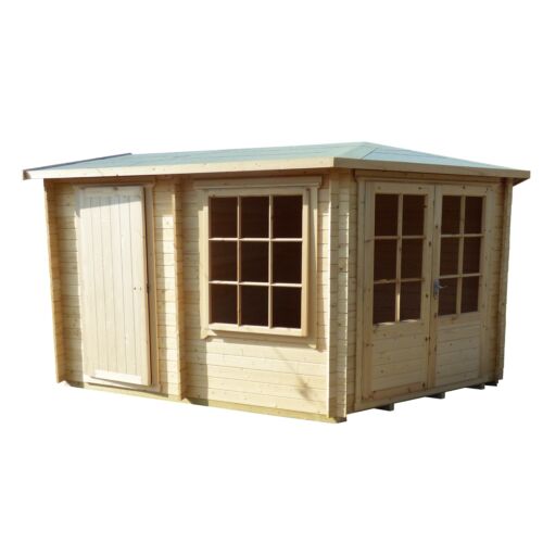 Shire Leygrove Corner Log Cabin 28mm interlock cladding - Picture 7 of 9