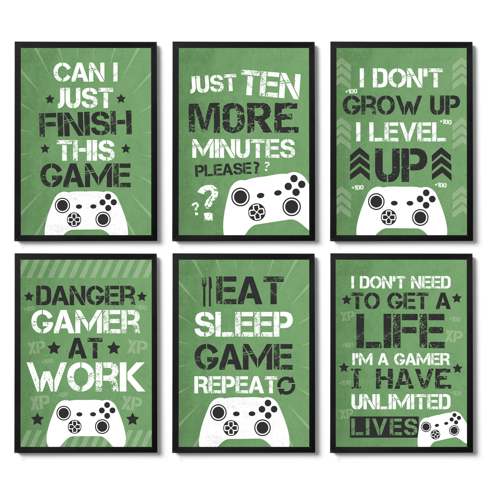 Gaming Prints Xbox Inspired Gaming Games Room Wall Art Decor Boys Gamer Gifts