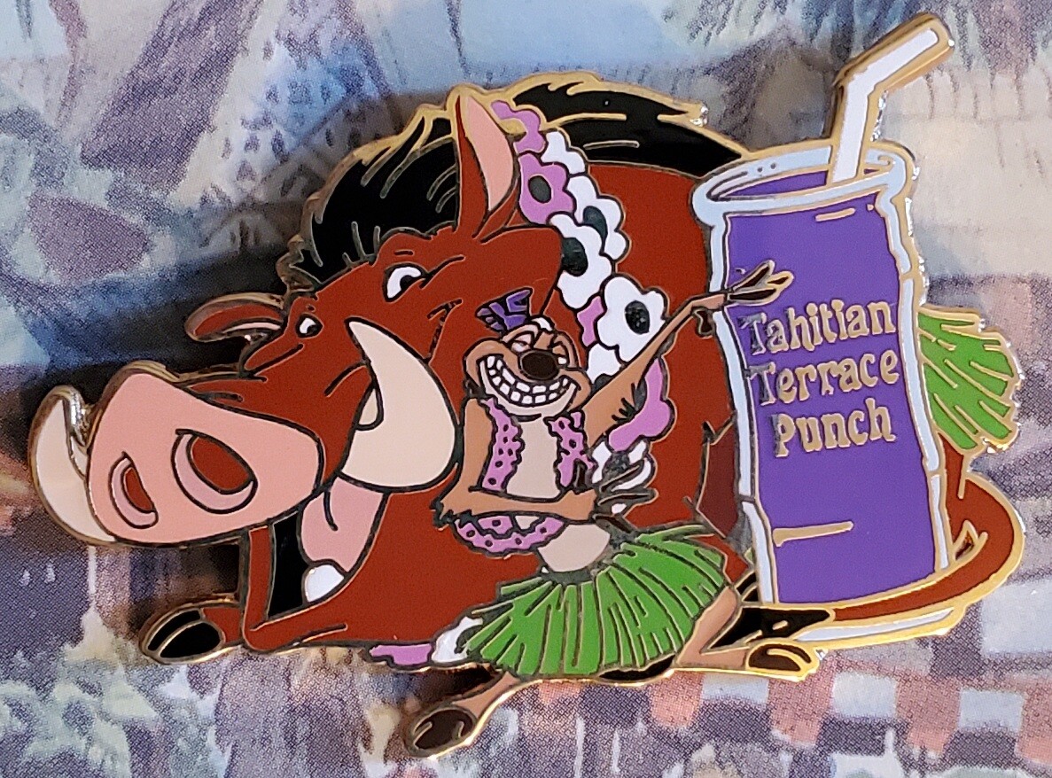   Passholder AP Five Decades of Disney Dining Tahitian Terrace Pumbaa Timon Pin