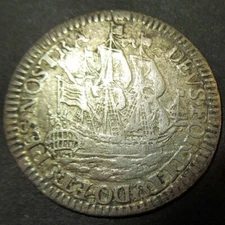 Certificate of Authenticity Silver 1678 Colonial New York Ship Shilling 3 masted