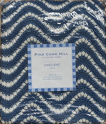 Pine Cone Hill Annie Selke Chunky Denim Swell Knit Throw Blanket 50x70 |  eBay