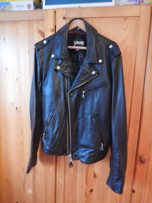 Schott Pistons Lederjacke Bikerjacke Herren XXXL Schwarz