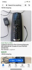 Logitech Harmony One Universal Remote w Charging Cradle Cord TESTED WORKING