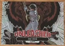 2023 Panini Donruss Unleashed Insert Rapture #U3 Zac Veen (RC) Rockies