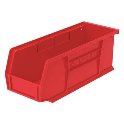 Akro-Mils 30220Red Hang & Stack Storage Bin, Plastic, Red, 3 In H, 4 1/8 In W,
