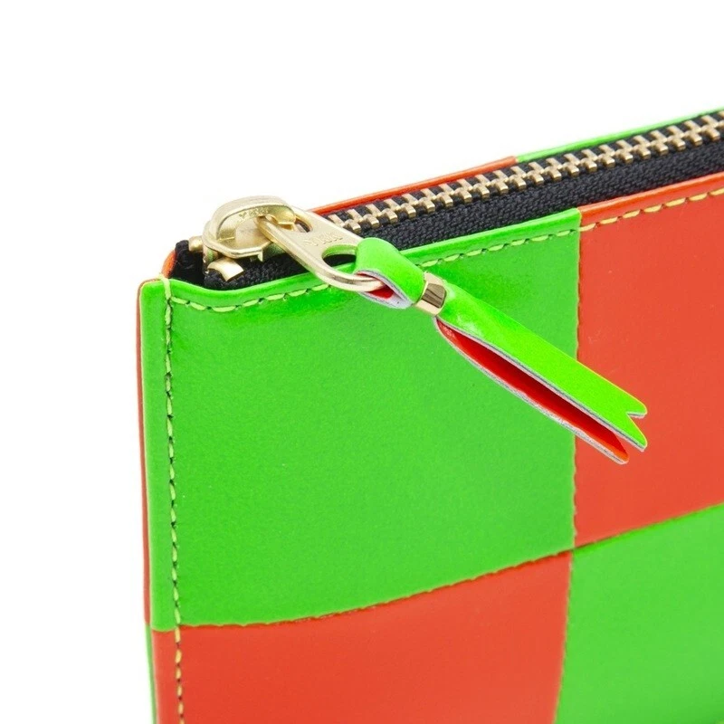 FLUO SQUARES LEATHER WALLET