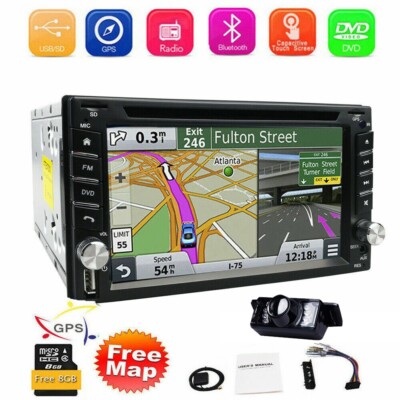 Universal 6.2'' 2Din Car Stereo Radio CD DVD Player GPS Map Bluetooth+HD Camera