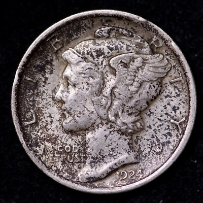 1924 Mercury Dime CHOICE AU+ FREE SHIPPING E845 JCM