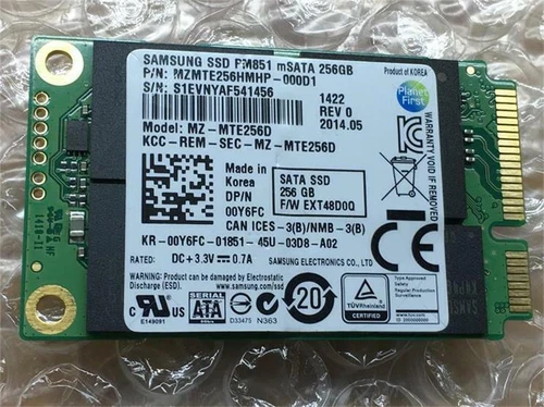 Samsung PM851 mSATA 128GB 256GB 512GB 1TB SSD  MZ-MTE1280 MZ-MTE256D MZ-MTE512D