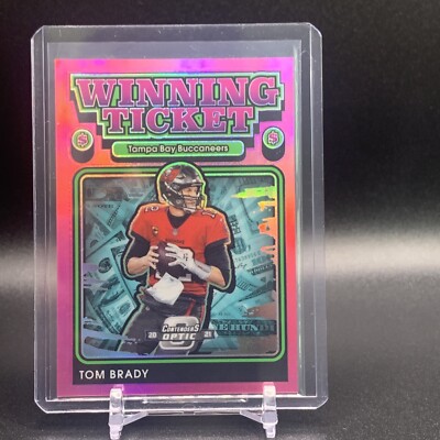 2021 PANINI CONTENDERS OPTIC TOM BRADY WINNING TICKET PURPLE PRIZM WT5 75/75  