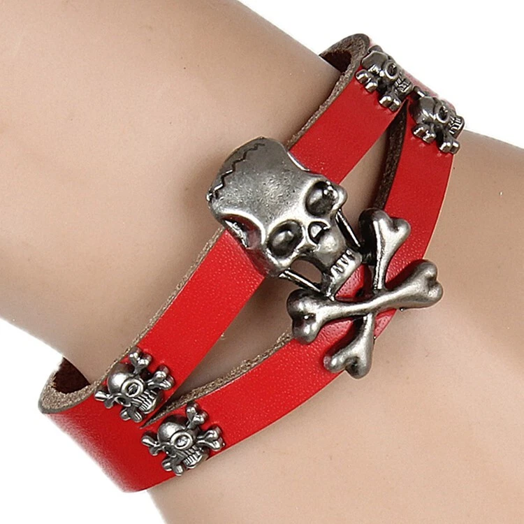 Red clearance leather bracelets