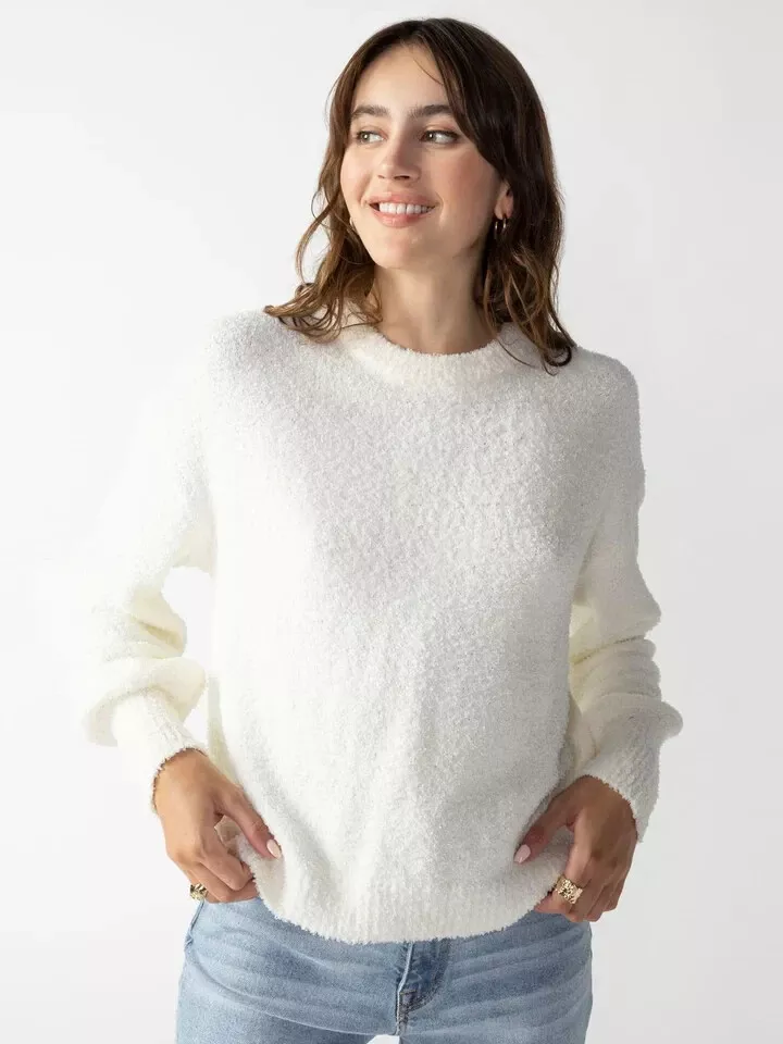 Sanctuary Chenille Crew-Neck Sweater L new with tag ivory