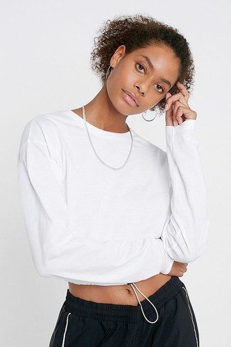 Long Sleeve T-Shirt White XS UK 